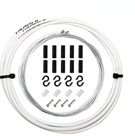TRLREQ Ensemble de câbles de changement de vitesse universels pour dérailleur Shimano Sram/VTT vélo de route (blanc)