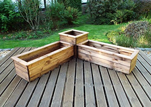Charles Taylor 3 Piece Wooden veg trough planter set.