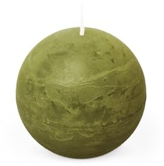 Spaas Vela esférica rústica 80 mm 24 h, verde oliva