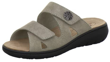 AFS-Schuhe 2808 Pantuflas cómodas para mujer de piel, prácticas zapatillas de trabajo con plantilla intercambiable, Anilope Velour, 38 EU