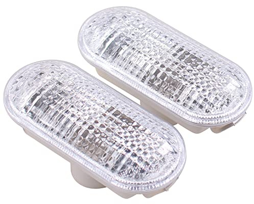 HouYeen Side Wing Indicator Repeater Light Lens Cover Clear for F-ord Focus MK2 II C-MAX 2004-2012 Left and Right Pair White