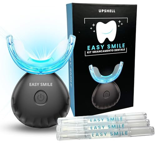 EASY SMILE – Blanqueador Dental con Luz LED 16X – Blanqueador Dental Profesional con 3 Geles – Blanqueamiento Dental Rápido en Casa para Dientes Blancos – Elimina Manchas Profundas