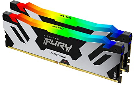 Kingston FURY Renegade Schwarz RGB XMP 48GB 7200MT/s DDR5 CL38 DIMM Desktop Gaming Speicher (Kit mit 2 ) - KF572C38RSAK2- 48