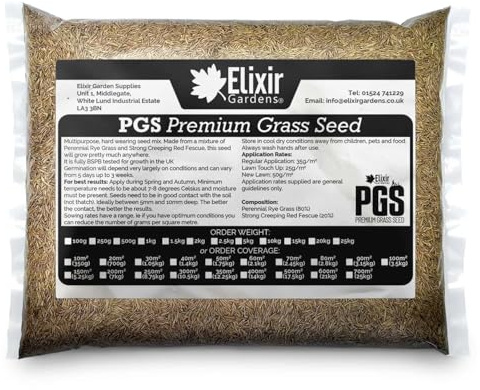Elixir Gardens Seasonal Lawn Fertilisers for Turf & Grass | PGS Premium Grass Seed | Treats 100 Sq. Meters