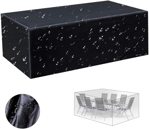 KDOVOKD Gartenmöbel Abdeckung 125x55x60cm(LxBxH),Schutzhülle für Garten-Tische und Möbel-Gruppen - Wasserdicht und UV-stabilisiert- Premium Abdeckhaube Abdeckung Abdeckplane aus 420D Oxford Gewebe