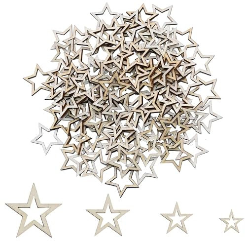 330 Pezzi Stelle in Legno, Decorazione Cava per Natale, Matrimonio, Festa, Fai da Te, Artigianato, Abbellimenti e Decorazioni Sparse