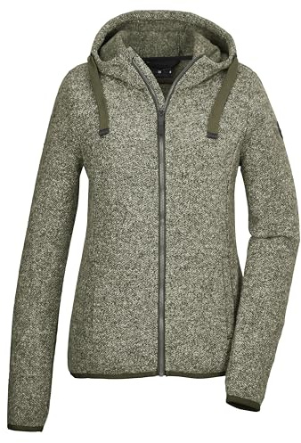 G.I.G.A. DX by killtec Damen Strickfleecejacke/Fleecejacke mit Kapuze GW 52 WMN KNTFLC JCKT, olivgrün, 48, 42233-000