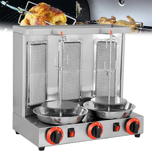 Gas Doner Kebab Machine, parrilla vertical Kebab Asador giratorio para encimera, Gyro Grill Asador L