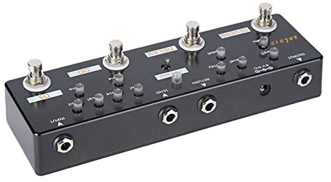 RiToEasysports Metal Guitar Effect Pedal 5 Modus Reverb Slease FX Loop Distory Overdrive True Bypass Black Black