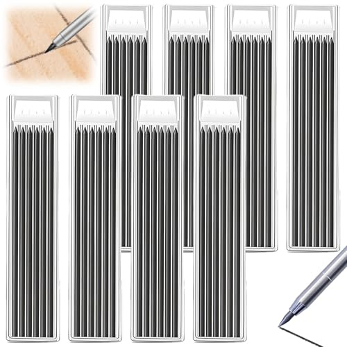 Lot de 48 mines de crayon pour crayon de charpentier - Mines de crayon pour menuisier, mines de pica, marqueurs solides à trous profonds, construction pour architecte