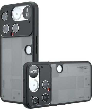 TQLGY Matte Case for Nothing Phone (3), Shockproof Military Grade Drop Protection, Frosted Translucent Skin-Touch Hard Back Slim Phone Cover, Black