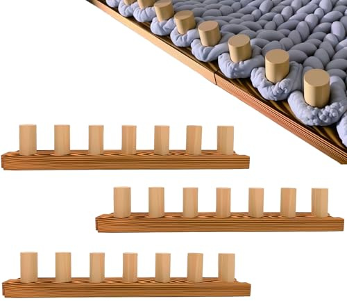 Medonala Macchina per lavorare a maglia grossa da 114 cm, pieghevole e portatile, in legno, per principianti, kit fai da te personalizzabile per realizzare coperte giganti e sciarpe