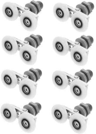 Gatuida 8 pezzi Rotelle Doppie per Porta Doccia in Vetro Design Vintage Scorrimento Fluido con Doppia Ruota Oscillante Accessori Durevoli per Porte Scorrevoli Bagno Compatibili con Vari