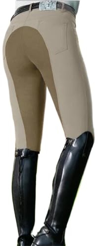 GIYXHU Ridbyxor dam ridbyxor högelastiska andningsbara sportbyxor fullsäte ridning leggings racing, Khaki, S