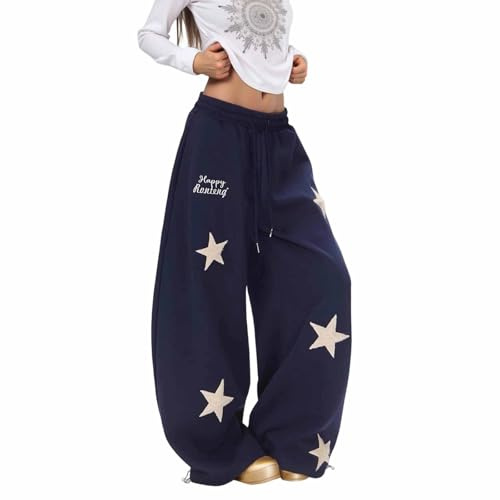 Pantalon de jogging baggy pour femme - Motif teckel - En coton - Cordon de serrage - Pantalon de loisirs Y2K Streetwear - Avec poches - Pantalon de jogging Baggy Joggers pour femme - Pantalon