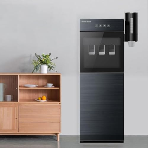 Dispensador de agua, carga inferior, caliente y fría con hielo, ideal para uso doméstico y de oficina, incluye práctico portavasos