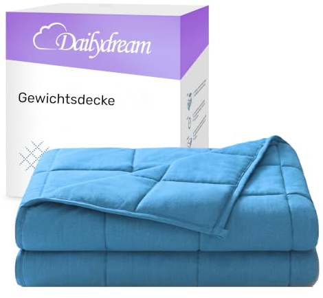 Dailydream Gewichtsdecke 155x200cm, 11 kg, Baumwolle, Blau
