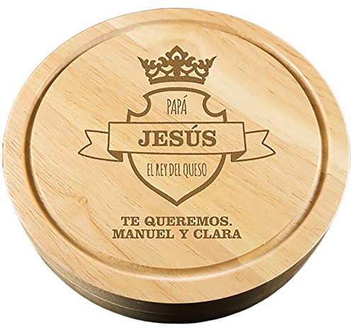Regalo personalizzato: tagliere per formaggi il re del formaggio inciso con il tuo nome e la dedica che vuoi