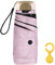 Vicloon Mini Regenschirm, Taschenschirme Mit 6 Rippen, 210T Stoff & Aluminium Schirmständer, Sonnenschutz Regenschirm Im Freien UV Faltender Regenschirm, Goldener Griff, Leicht Kompakt - Rosa