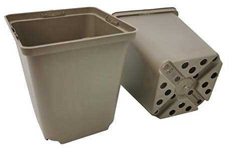 GREEN24 30 Stck. Recycling Pflanztöpfe Profi 11x11x12cm Farbe Taupe - RC Vierecktopf Anzuchttopf Pflanztopf Blumentopf Vierkant-Töpfe Pflanzcontainer (30, 11x11x12cm)