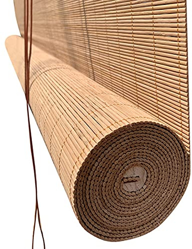 Estor de bambú Sombreado 65% Persiana Enrollable de Bambú Cortinas Estores Privacidad Protección Rollo bambú Ventanas Cortina Decorativa,para ventanas y puertas,balcón,Personalizable (75x120 cm)