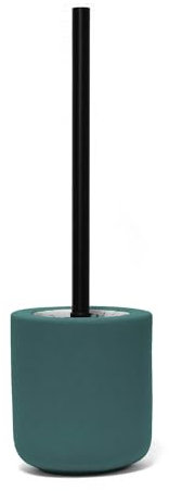 Douceur d'Intérieur, Brosse WC (Diamètre 11,4 x 38 cm) Mambo Emeraude, Grès Uni Soft Touch