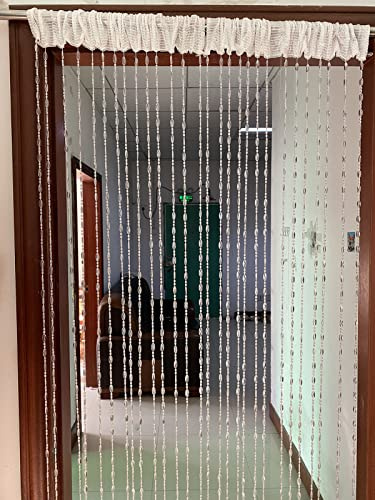 ZiDeTang Cortina de Cuentas acrílicas para Puerta, Cortina divisora de habitación (100 cm x 195 cm, Transparente)
