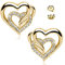 Damen Ohrringe 925 Silber mit Zirkonia Herz goldene Ohrstecker Herzohrringe Liebe Geschenk für Weihnachten Frau Ehefrau Freundin