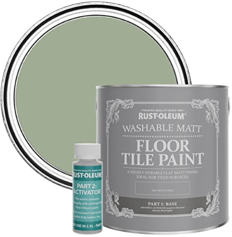 Rust-Oleum Green Washable Matt Floor Tile Paint - Bramwell 2.5L