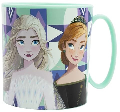 ILS I LOVE SHOPPING 350 ml mugg i plast för mikrovågsugn med handtag barn frukost BPA-fri (Frozen Elsa)
