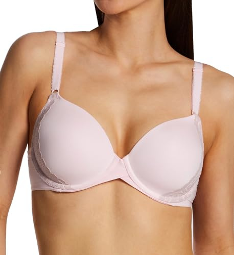 Maidenform Women's Underwire, One Fab Fit Demi T-Shirt, Convertible Bras, Opaque, Ballerina Slipper/Gloss, 34B