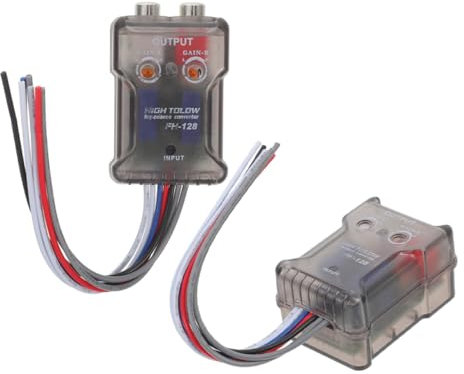 HOMOBABE 2piezas Adaptador De Audio Para Coche Convertidor De Alta Impedancia Amplificador De Subwoofer y Conector De Radio Para Sistema De Sonido Automotriz