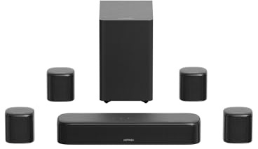 ULTIMEA 7.1 Canali Sistema Audio Surround, Soundbar Dolby Atmos con 4 Altoparlanti Surround, VoiceMX, BassMX, 420W Potenza di Picco Sound Bar per Smart TV, HDMI eARC, Controllo via App, Aura A60 Pro