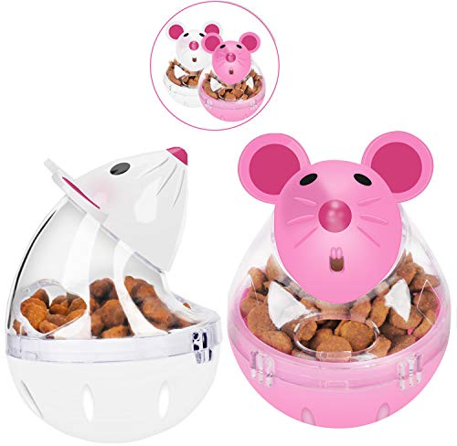 Legendog Cat Slow Feeder Food Ball - Mice Tumbler Shaped Pet Treat Toy for Cats
