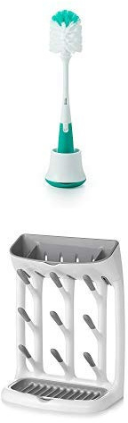 OXO TOT Baby Bottle Brush with Drying Rack, Grey