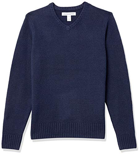 Amazon Essentials Men's Long-Sleeve Soft Touch V-Neck Jumper, Navy, XL