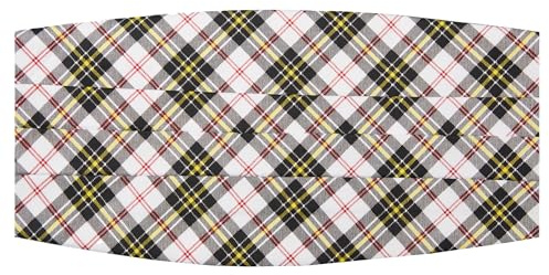 Jacob Alexander Men's Royal Tartans Plaid MacPherson Cummerbund - Black White