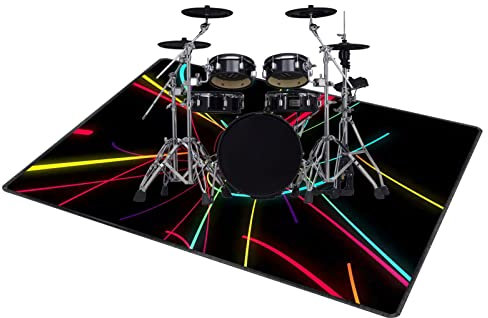 QQDD Schlagzeugteppich Schallschutz Rutschfeste Trommelmatte für E-Drum Elektronisch Snare Schalldicht (80CM - 200CM)