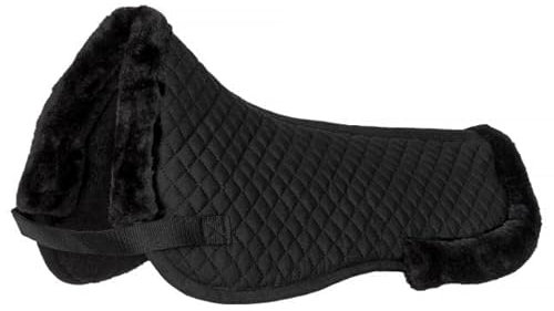 Start Sattelpad anatomisch – Kunstfell Sattelkissen für Pferd – ergonomische Sattelunterlage gegen Druckstellen – maschinenwaschbar & atmungsaktiv - FurArtifical (Schwarz, Large)