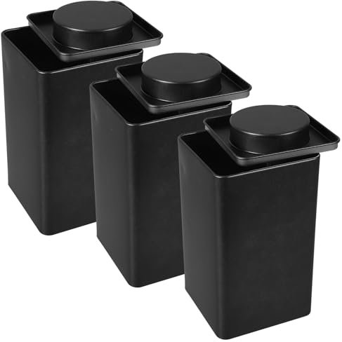 Luxshiny Tea Coffee Sugar Canisters 3pcs Stainless Steel Tea Coffee Sugar Canisters for Home or Office, Vintage Style Kitchen Storage Set