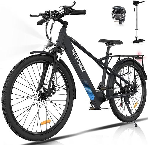 HITWAY E Bike E-Mountainbike 26 Zoll Pedelec Cityräder Elektrofahrrad,250W Motor,36V/12Ah Akku ebike,7/21 Gängen,bis 35-90km