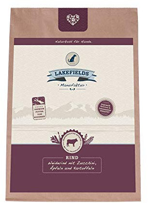 Lakefields Classic Hundefutter trocken | Rind 60% | 4 x 1kg | Getreidefreies Trockenfutter für ausgewachsene Hunde | Kartoffel, Äpfel & Karotte | Zutaten in Lebensmittelqualität | Schonend gebacken