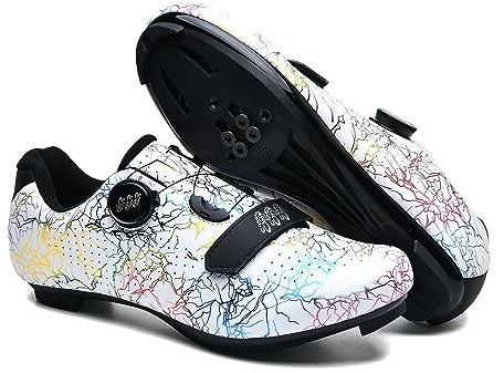 Hixingo Zapatilla de Ciclismo Carretera para Hombre, Zapatos Bicicleta de Carretera Exterior MTB Compatibles con SPD/SPD-SL Lock System, Zapatillas de Ciclismo Unisex Respirables