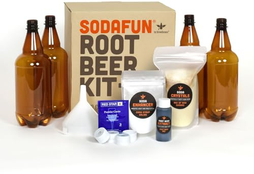 Kit de bière de racine avec bouteilles - Équipement complet et fournitures - Kit de brassage maison - 1 gallon. Recettes de bière de racine
