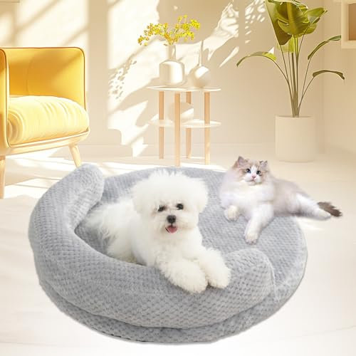 Bcuuozeeing Orthopädisches Hundebett, Orthopädisches Hundebett Mittelgroße Hunde, Hundebett Waschbar, Dog Bed 60cm Superweich Katzenbett mit Rutschfester Unterseite, Geeignet für Katzen Hunde