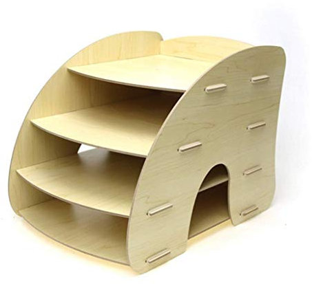 Stapelbara brevkorgar för kontor, 4-lagers skrivbordsarrangör Mini skrivbordsförvaringsfack Filhållare for filbrevpapper i hem- eller kontorsfilramar(Beige)