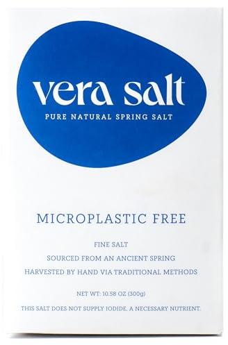 Vera Salt Fine Spring Salt – 300g Pack – Hand‑Harvested White Crystals from Spain – Fine Texture with Natural Minerals - Plastic-Free Packaging - Microplastic-Free Salt
