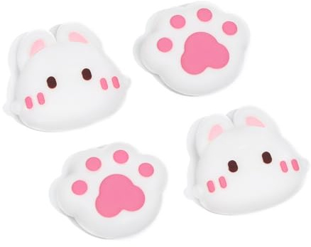 DLseego Cappucci per Joystick per Switch 2, 4PCS Carino Silicone Joystick Tappi, Antiscivolo Bastone Analogico Tappi Morbido Confortevole Pulsante Protettiva Cover,Coniglietto