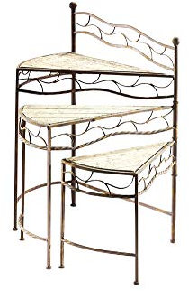 Locker 42315-06 Blumentreppe aus Metall antik mit Pinienholz Pflanztreppen