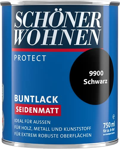 Profidur Buntlack 750 ml RAL 9900 Schwarz Seidenmatt Schöner Wohnen